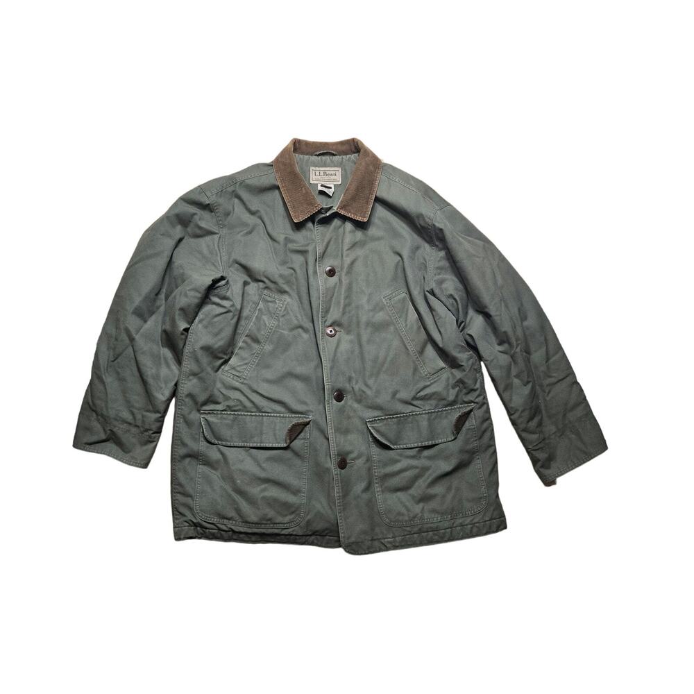 Vintage LL Bean Barn Coat Men’s XL Chore Khaki Green Corduroy Insulated 0WY20